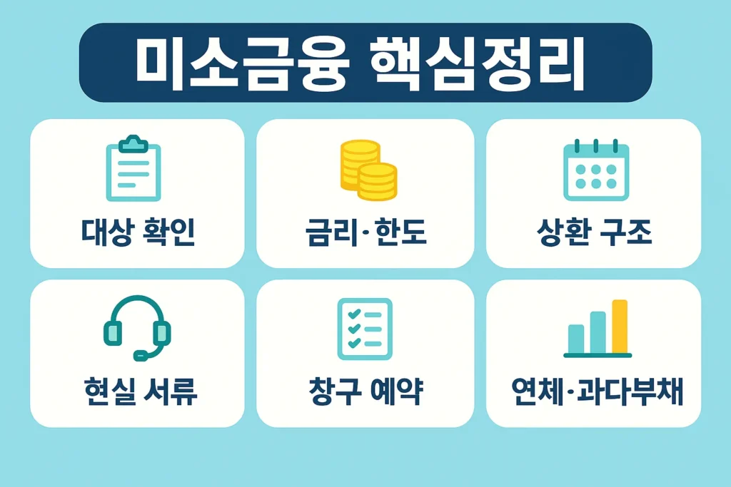 미소금융 심사 통과 전략 핵심 지도 개요 화면