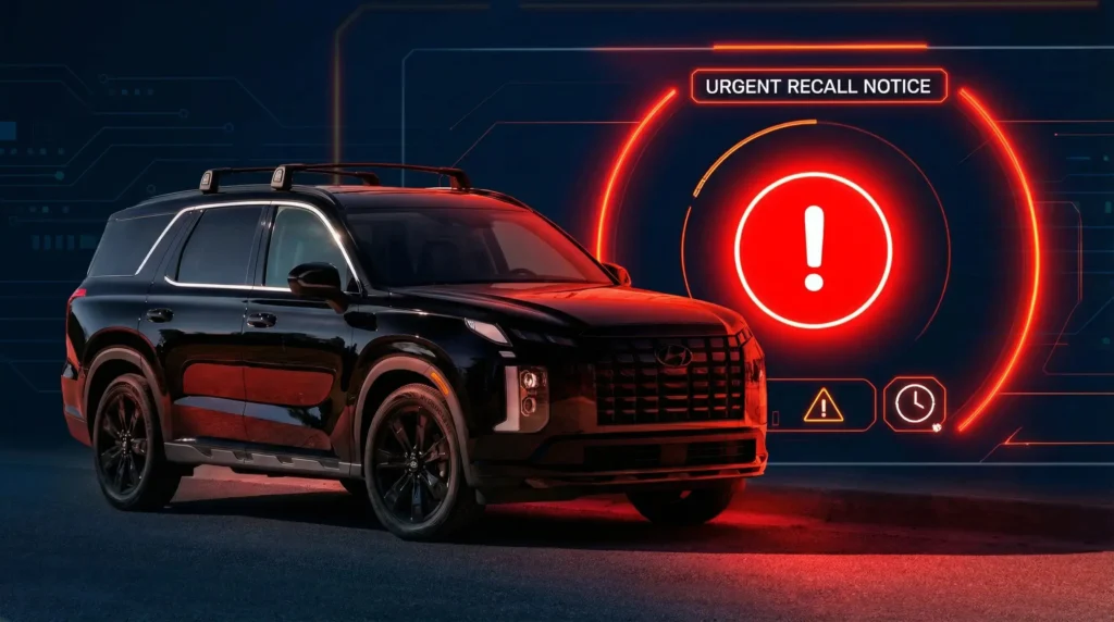 2026 Hyundai Palisade with Urgent Recall Notice graphic