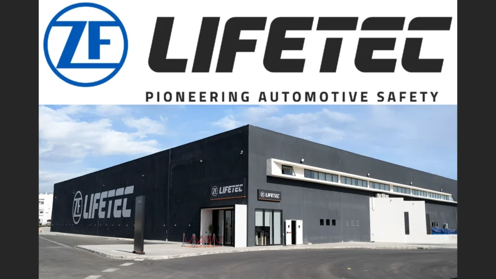 ZF LIFETEC company logo and manufacturing facility