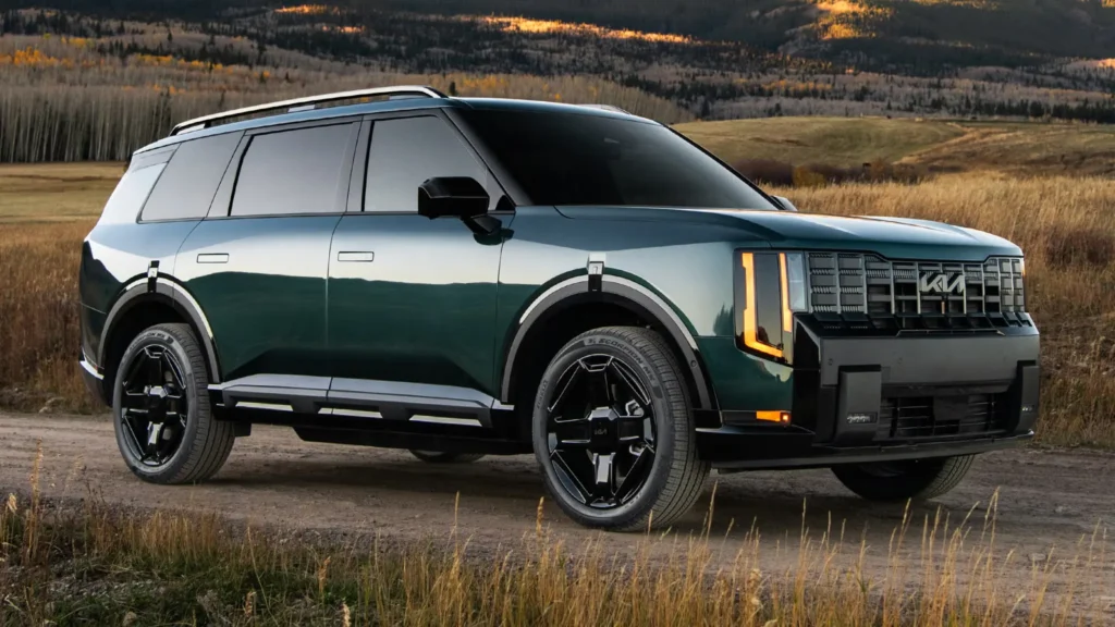 Side profile view of the 2027 Kia Telluride showing extended wheelbase