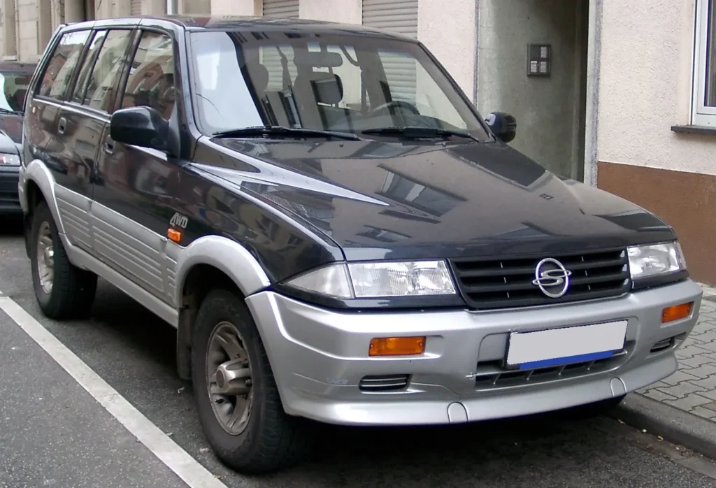 Classic SsangYong Musso from the 1990s featuring Mercedes-Benz engine technology.
