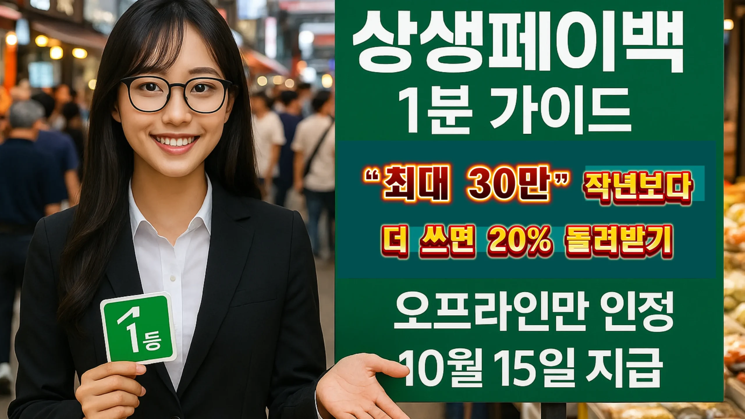 상생페이백 계산 공식과 예시 핵심 요약 배너, 증가분 20% 환급과 월 10만 상한