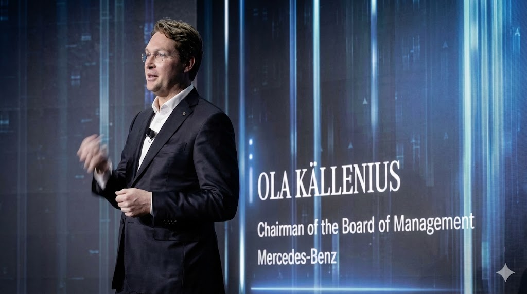 벤츠 전기차 포기 EREV 벤츠 CEO 올라 칼레니우스, 전동화 전략 수정 발표 현장