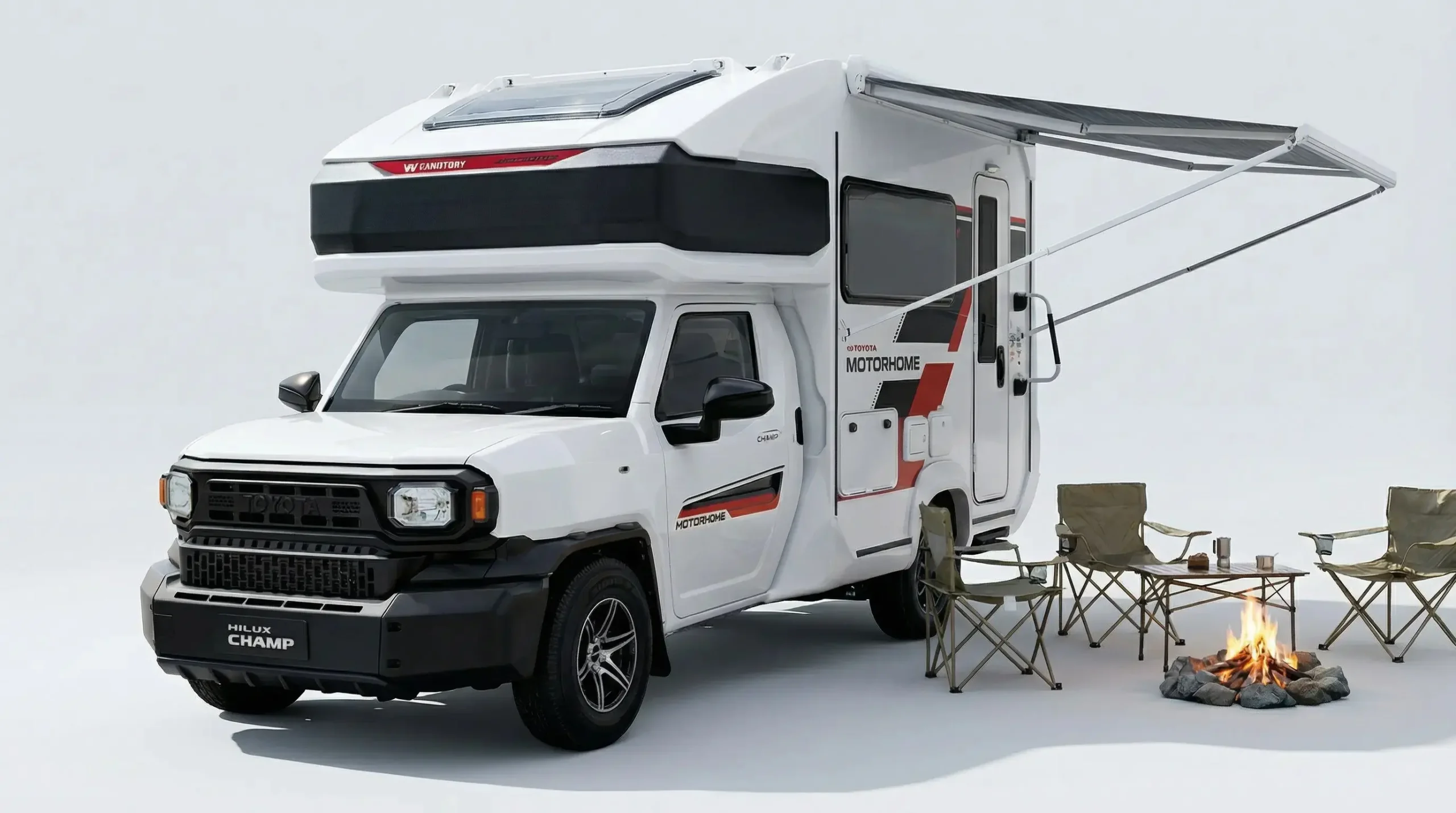 Toyota Hilux Champ Camper White Toyota Hilux Champ motorhome by Carryboy Thailand